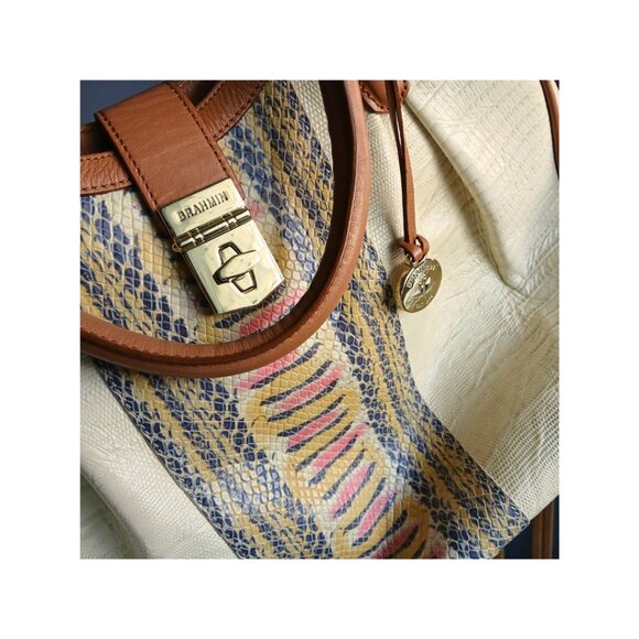 Brahmin Elisa Satchel Hobo Purse Bag – Yellow Canyon (Rare Colorway) - Picture 2 of 10